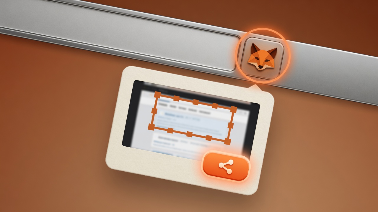 Popup der Easy-Screenshot-Erweiterung mit Ausschnitt und Teilen-Aktion.